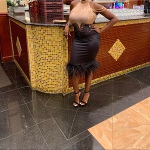 Black and rose gold dress